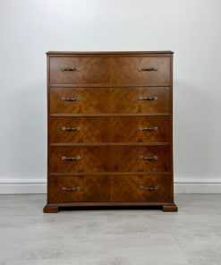 Art deco walnut chest of drawers
