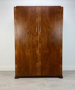 Art deco walnut double wardrobe