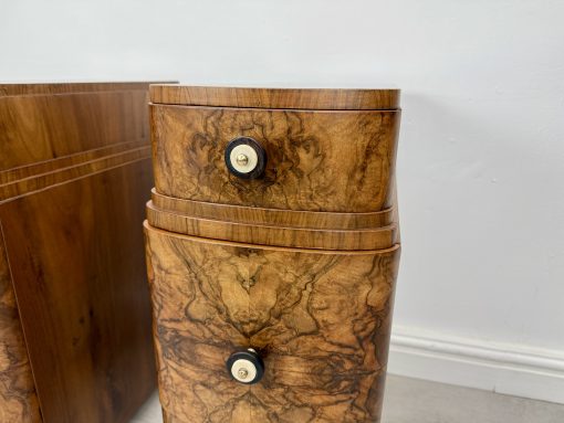 Art Deco Walnut Bedside Tables - Image 6