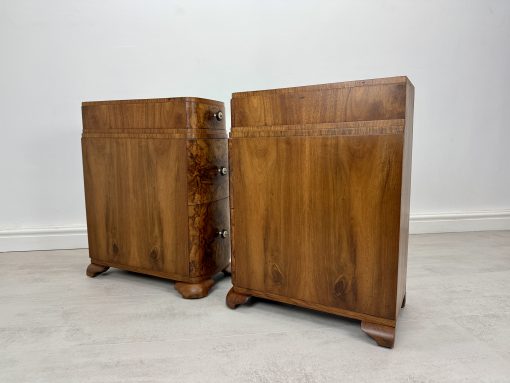 Art Deco Walnut Bedside Tables - Image 7