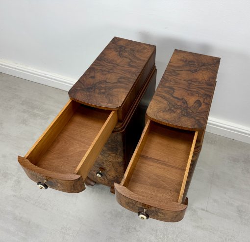 Art Deco Walnut Bedside Tables - Image 13