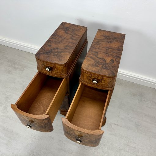 Art Deco Walnut Bedside Tables - Image 14