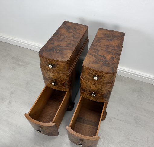 Art Deco Walnut Bedside Tables - Image 15