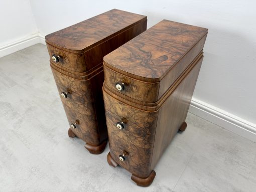 Art Deco Walnut Bedside Tables - Image 16
